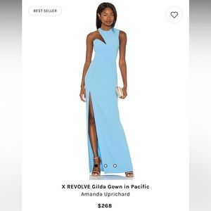 REVOLVE x Amanda Uprichard Gilda Gown in Pacific
